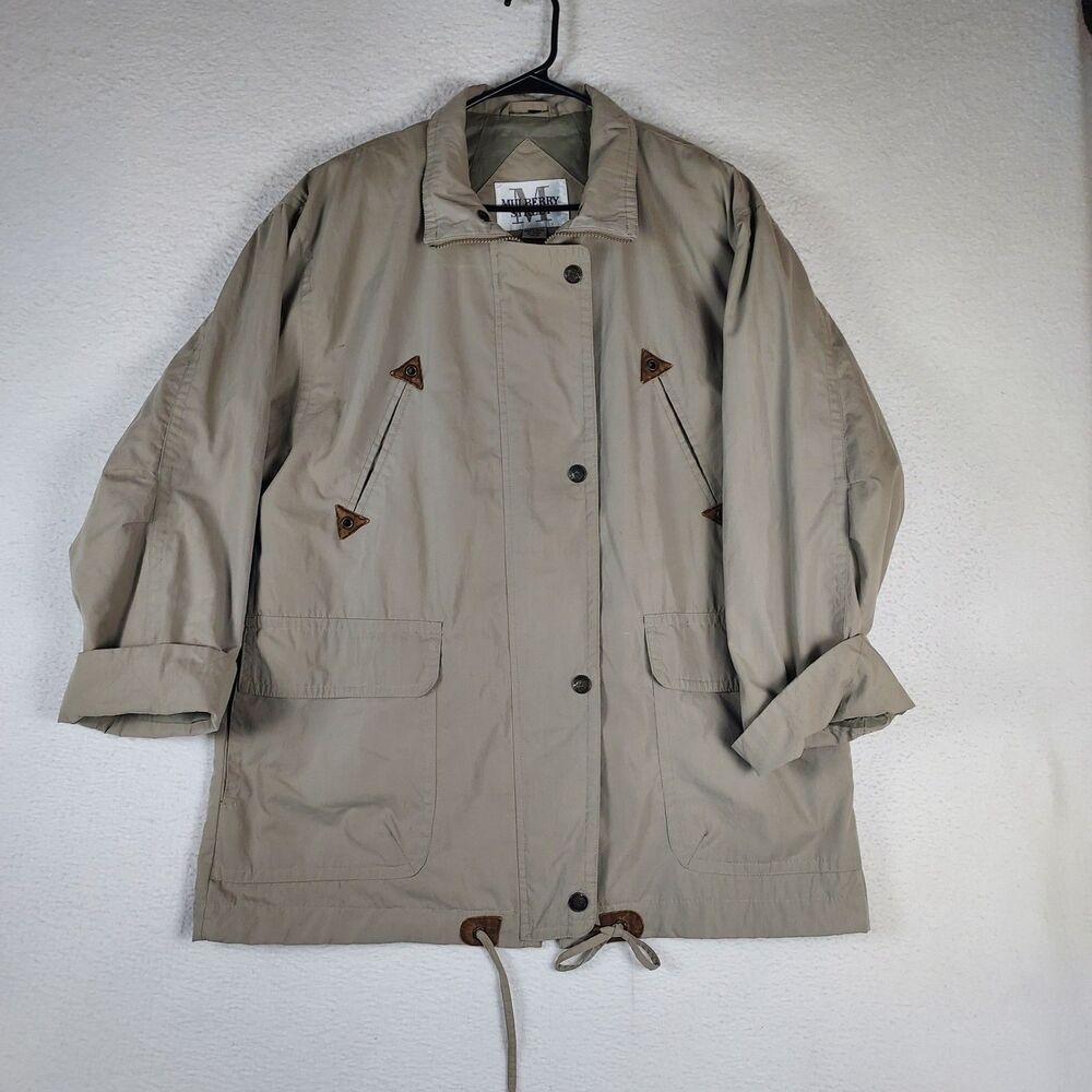 Mulberry Street Women’s Lightweight Jacket Size M Beige Tan Button Front
